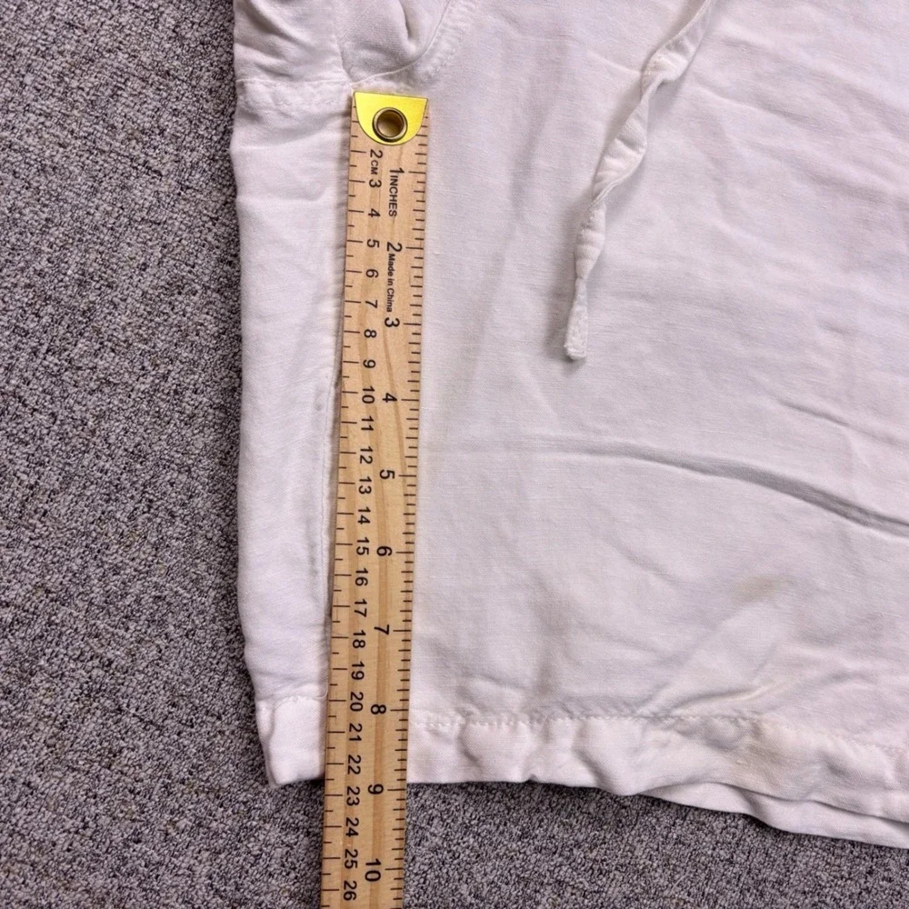 Ron Jon Surf Shop Mens Linen Blend Shorts White 38 Drawstring Cargo